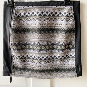 SKHOOP Mini Insulated Woven Skirt Black and Gray Knit Winter Ski Warm Sz S